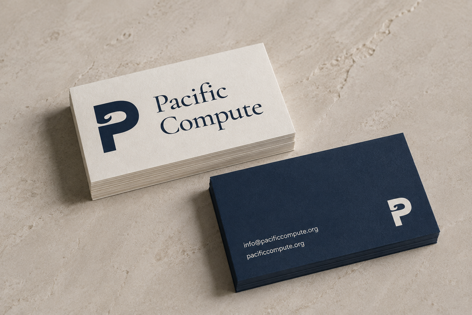 Paper-front and ink-back organization business cards